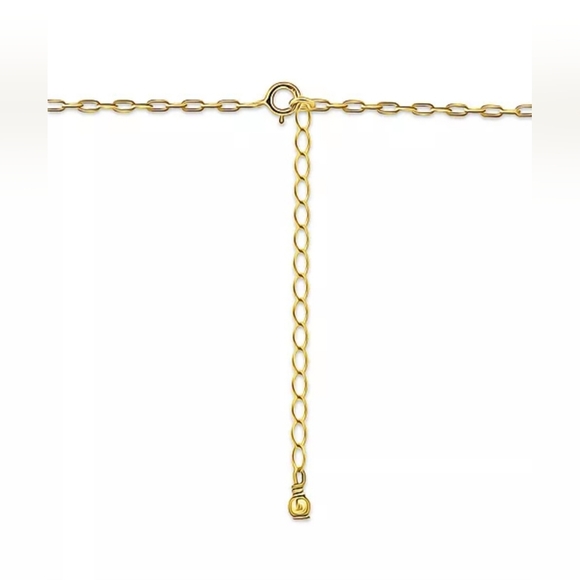 Teardrop Paperclip Chain 18" Pendant Necklace, 18k Gold Over Silver - Picture 2 of 4